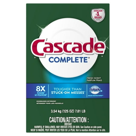 Electrasol Dishwasher Detergent - Cascade Complete Powder Dishwasher Detergent, Fresh Scent, 125 ounces
