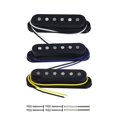thumbnail image 1 of FLEOR Alnico 5 Single Coil Pickups Flat Pole Guitar Neck/Middle/Bridge Pickup Set Black, 1 of 5