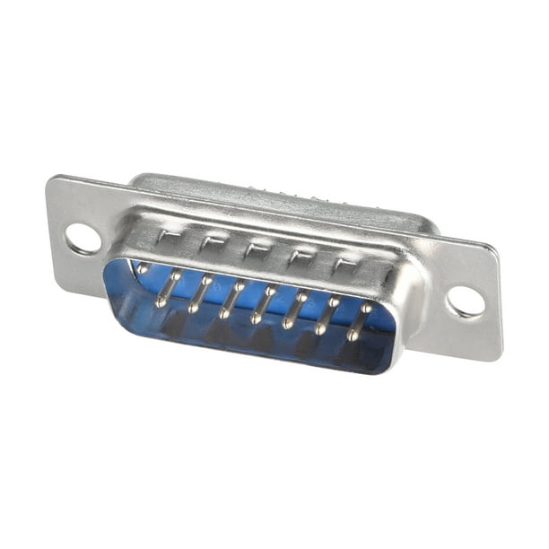 Conector D-Sub macho conector 15-pin 2-hila puerto terminal soldadura tipo 10pcs azul