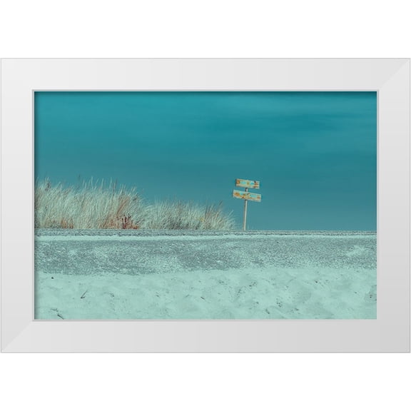 Laat, Bernardine de 14x11 White Modern Wood Framed Museum Art Print Titled - Welcome to the beach
