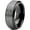 Black, variant on Tungsten Semicolon Punctuation Mark Symbol Band Ring 8mm Men Women Comfort Fit Black Step Bevel Edge Brushed Polished