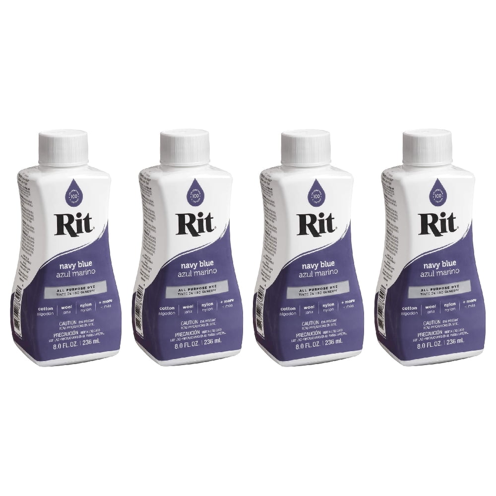 Rit All Purpose Liquid Dye 8 fl oz Navy Blue, 4 Pack