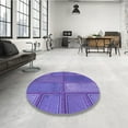thumbnail image 3 of Ahgly Company Indoor Round Patterned Purple Amethyst Purple Area Rugs, 3' Round, 3 of 6