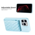 thumbnail image 5 of For Iphone 15 Pro Vertical Wallet Rhombic Leather Phone Case(Blue),iPhone 16, 5 of 5