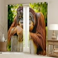 thumbnail image 2 of Castle Fairy Brown Monkey Curtains Pack of 2 (42x84 Each),Jungle Wildlife Curtains Blackout,Woodland Animal Bedroom Curtains,Ultra Soft Rustic Home Decor, 2 of 6