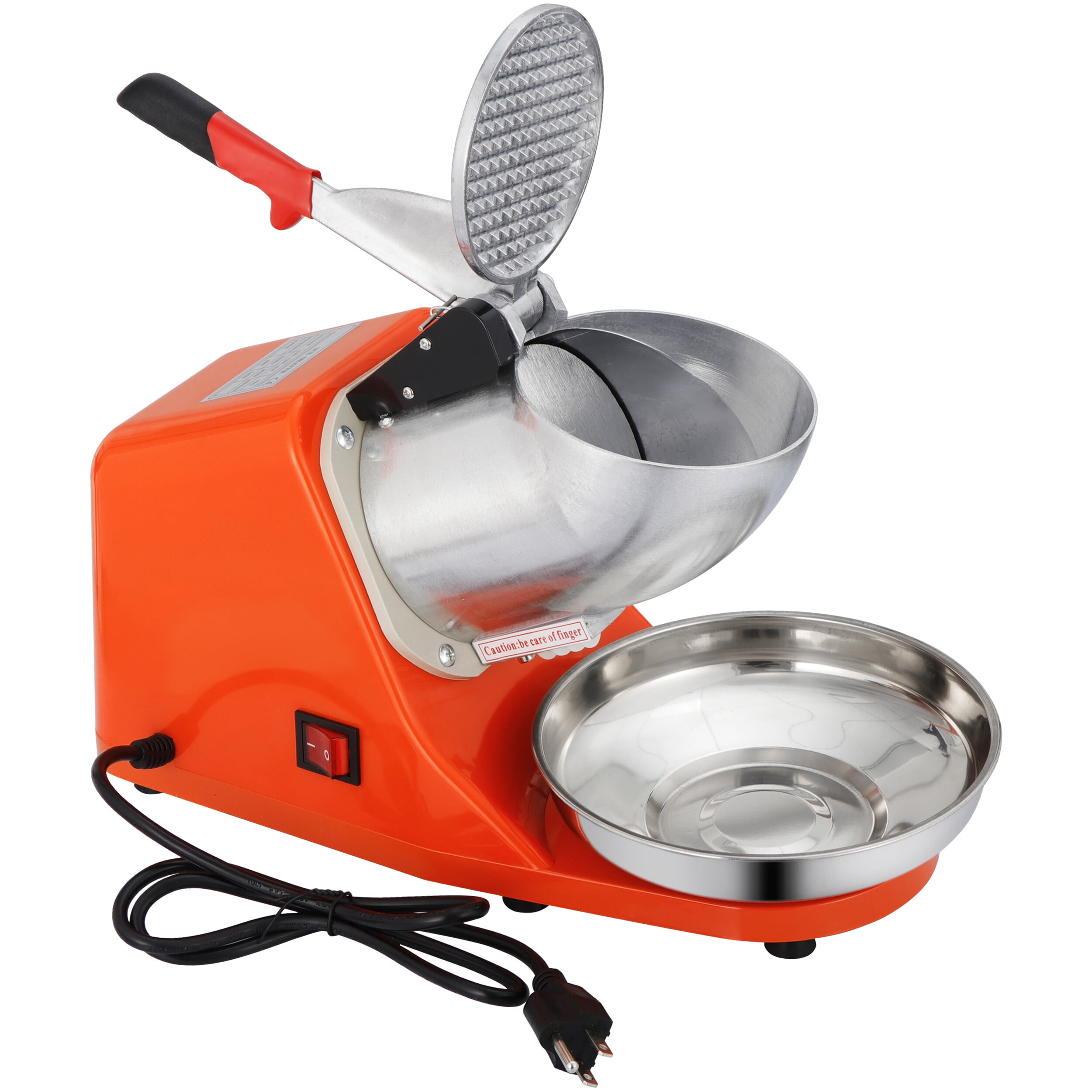 SuperDeal Ice Shaver Machine 300W Electric Ice Crusher Cold Drink Smoothie Making w/Bowl, Orange