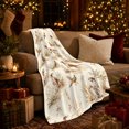 thumbnail image 3 of Hunting Dogs Pheasants Autumn Field Scene, Cozy Rustic Scene, Warm Flannel Blanket for Cabin and Lodge with Detailed Artwork, Animal Lovers Thanksgiving Gift, Rustic Home Decor, 3 of 9