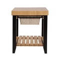 thumbnail image 4 of Kolton Square Kitchen Island, Black and Natural with Butcher Block Top, 4 of 11