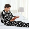 thumbnail image 6 of Goofa Monochrome lightning for 2-piece Loungewear Set Men’s Sleepwear Set Soft PJs Cozy loungewear Comfy Sleep Set Winter Pajamas-Large, 6 of 7