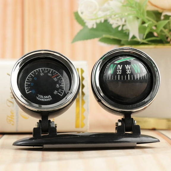 ROSENICE 2 In 1 Guide Ball Car Compass Thermometer Car-styling Car Ornaments Direction Dashboard Ball Auto Accessories