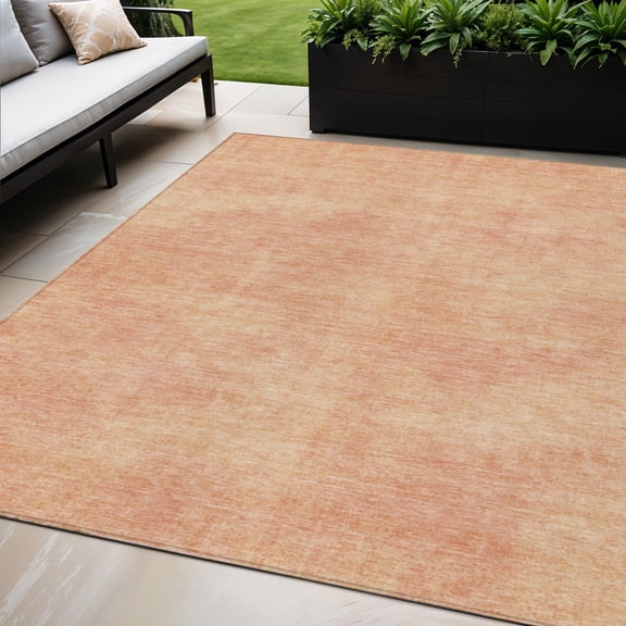 HomeRoots 598837 5 x 8 ft. Peach Washable Indoor & Outdoor Rectangle Area Rug