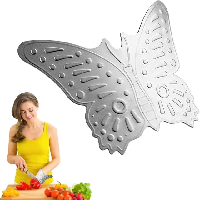 Protège-doigt pour la Coupe Protège-Pouce en Acier Inoxydable Protège-Pouce Réglable Clou de Cuisine avec Motif pour Trancher Couper