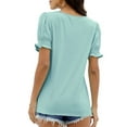 thumbnail image 5 of UVN Square Neck Tops for Women Summer Puff Short Sleeve Shirts Dressy Casual Tunic Blouses, 5 of 9