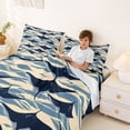 thumbnail image 3 of Feelyou Wave Ocean Fish Full Size Sheets for Boys Girls, Tropical Beach Underwater Bed Sheets, Navy Beige, 4 Pieces, 3 of 5