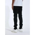 thumbnail image 3 of Crysp Denim Men's Harvey Patch Panel Stitching Distressed Rips Skinny Fit Jeans (30, Black), 3 of 3