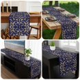 thumbnail image 6 of Abstract Blue Gold Table Runner 90 Inches Long, Luxurious Traditional Flower Leaf Kitchen Coffee Dining Table Decoration for Home Party Birthday Wedding Home Decor 13x90 Inches, 6 of 8