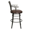 thumbnail image 3 of Steve Silver Bayview Metal Swivel Bar Stool with Coach Brown Microsuede Seat, 3 of 10