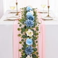 thumbnail image 5 of Lyacmy 6Ft Flower Garland with Light Decorations, Eucalyptus Greenery Garland with Blue Rose Flowers, Floral Garland Rose Vines for Tables Wedding Party Backdrop Mantle Decor, 5 of 8