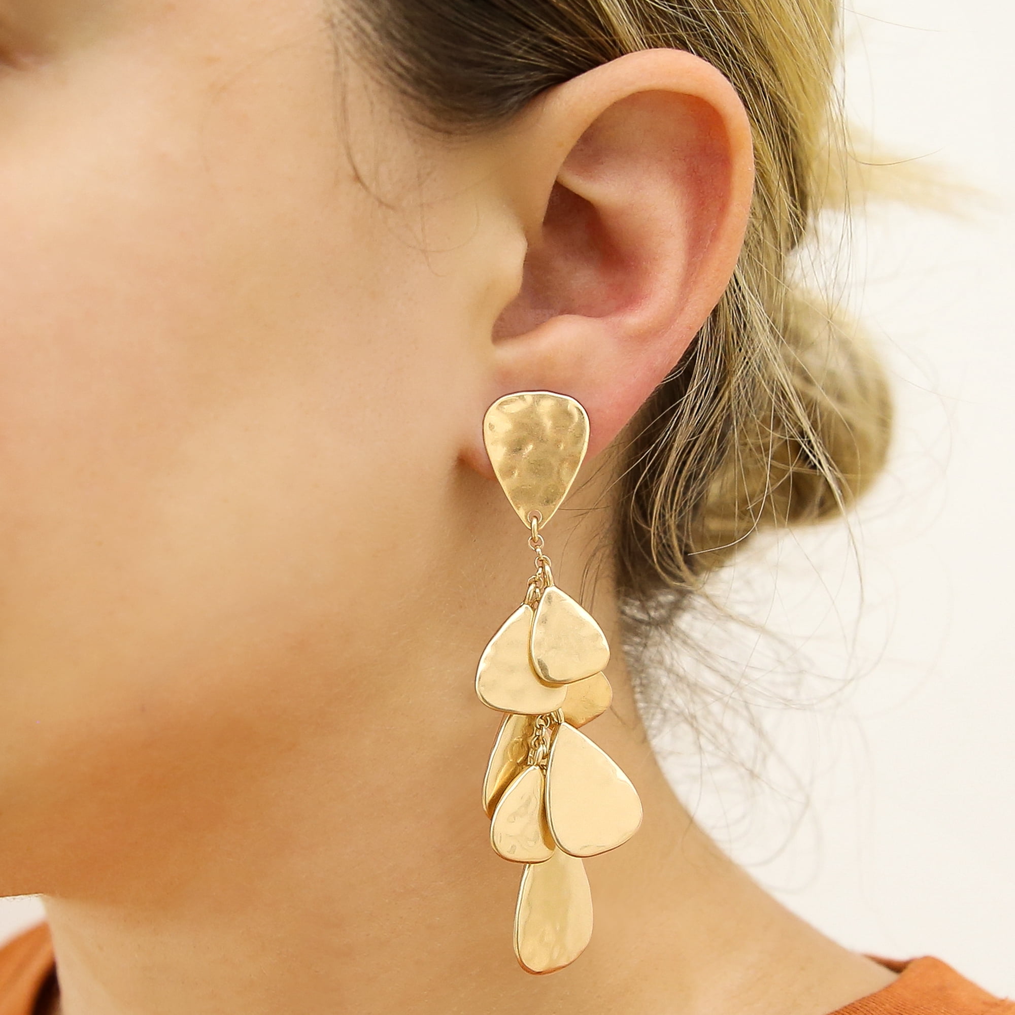 Bella Uno Women's Statement Earrings in Recycled Metal
