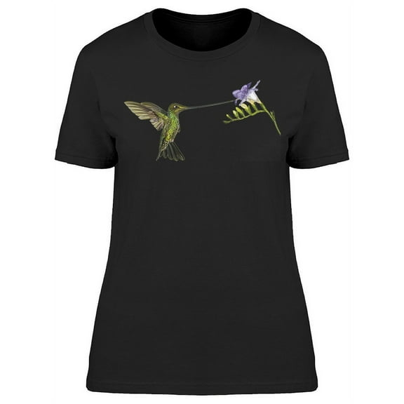 Sword-billed Hummingbird Feeding T-Shirt Women -Image by Shutterstock, Female x-Large