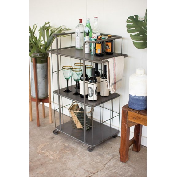 three tiered rolling cart