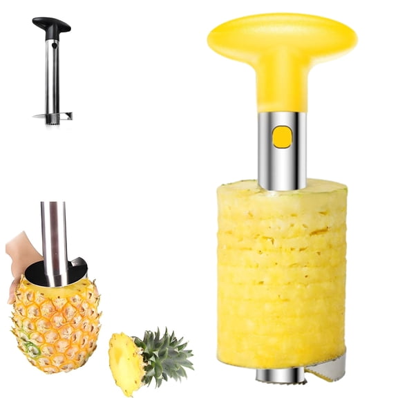 3 in 1 Pineapple Corer & Slicer-Stainless Steel Cutting Tool Pineapple Cutter and Core Remover-Sharp Blades & Multi Functions