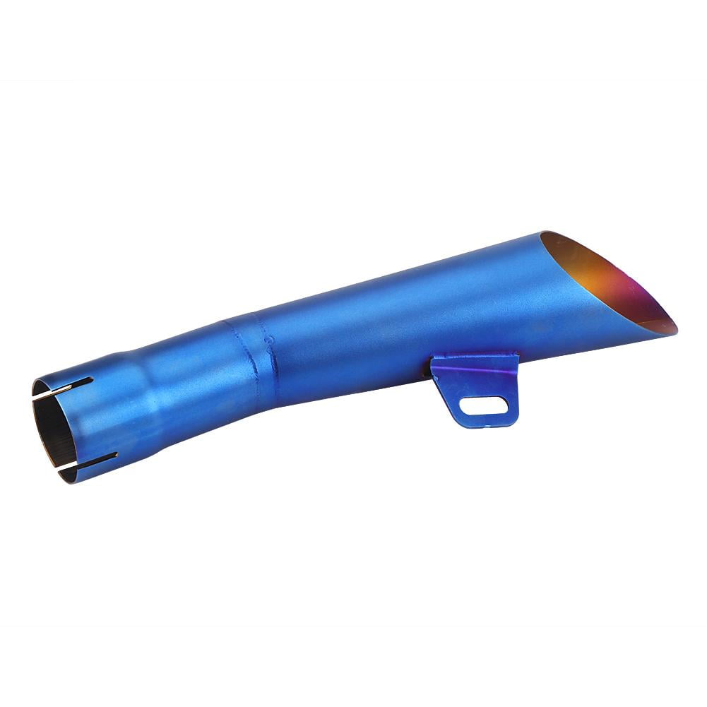 New Universal Motorcycle Motocross Exhaust Muffler Pipe Tip Stainless Steel Blue