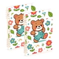 thumbnail image 2 of Cartoon Bear with Flower and Leaf Notebooks 1-subject Journal 60 Sheets A5 College Ruled Paper Detachable Ring 8.3"x5.7", 2 of 8