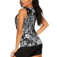 thumbnail image 3 of Balery Gothic Skull Floral Art Camiseta sin mangas estampada ligera para mujer, tops de entrenamiento sin mangas, camisetas de yoga transpirables de secado rápido.-X-Large, 3 of 7
