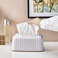 thumbnail image 4 of Btomtd Built In Spring Tissue Box Cover with Storage Function Tissue Box Holder Multifunctional for Home Use, White, 4 of 6