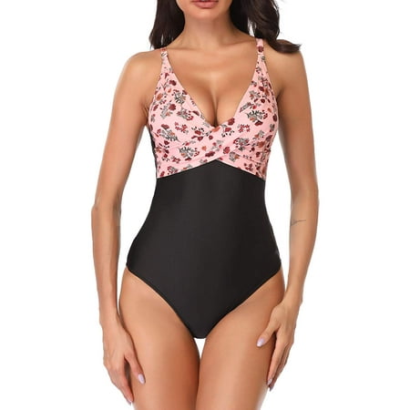 Crochet Deep Plunge Monokini - B2prity Women One Piece Swimsuits Sexy Deep V Plunge Cross Ruched Backless Monokini Bathing Suit Tummy Control