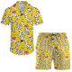 thumbnail image 3 of Conjunto retro psicodélico de los años 80 y 90 con estampado de setas mágicas, camisa 3D, pantalones cortos casuales de playa de gran tamaño, 2 piezas, estilo hawaiano para vacaciones para hombres, 3 of 5
