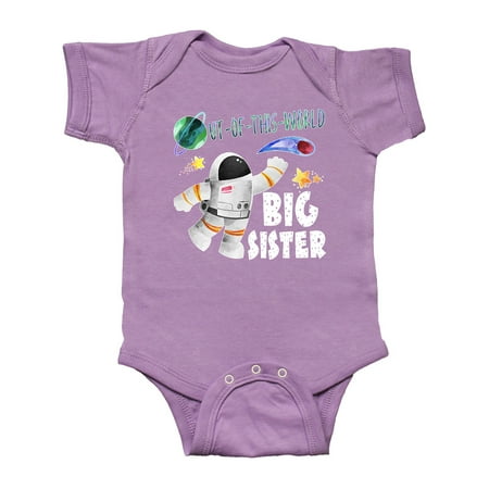 

Inktastic Out of this World Big Sister Astronaut in Space Gift Baby Girl Bodysuit
