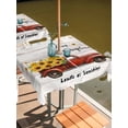 thumbnail image 2 of Outdoor Tablecloth with Umbrella Hole for Patio/Picnic/Party/Camping, Sunflower Truck Waterproof Table Cloth Square Cover Washable, Elegant Yellow Floral Summer Botanical Wooden (60"x 60"), 2 of 8