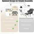 thumbnail image 4 of PUKNLY Lounge Chair with Ottoman for Small Spaces, Modern Accent Chair with Footrest, Armrests & Side Pocket, Compact Reading Chair for Living Room, Bedroom Corner, 4 of 16