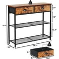 Console Table with Charging Station & 3 Fabric Drawers, 38'' Entryway