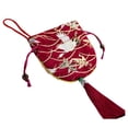thumbnail image 1 of QualitChoice Sachet Sac Traditionnel de Style Chinois Sacs Délicats avec Pompon Pochette Rétro Pendentif Motif d'Impression Parti Faveur Ornement Rouge Type 1 Vin Rouge Type 3, 1 of 6