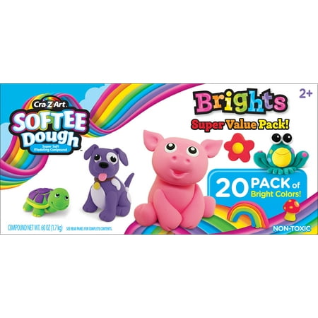 Cra-Z-Art Softee Dough Brights Super Value Pack, 20 Count