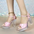 thumbnail image 3 of 10cm Pink Clear Heel with Platform 2026 Spring New Women's Block Heel Sandals, Clear Crystal PVC Platform Slippers, Sexy Open Toe Slip-On, LFD-19866-12复制, 3 of 8