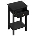 Yaheetech Wooden Nightstand with Drawer & Shelf for Living Room,Black