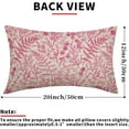 thumbnail image 4 of Hot Pink Floral Pillow Covers 12x20 Set of 2 Botanical Print Vintage Spring Flower Plant Cream Rectangle Decorative Lumbar Throw Pillow Cases Outdoor Farmhouse Decor for Sofa Couch Bed, 4 of 6