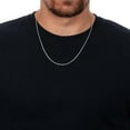 thumbnail image 2 of 925 Sterling Silver, Spiga Wheat Diamond Cut Oxidized Chain 1.5mm Necklace - Hypoallergenic and Tarnish Resistant - By Oliver & Navy, 2 of 5