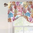 thumbnail image 4 of Tie Up Valance Curtain for Kitchen,Watercolor Ocean Starfish Sea Coral Rod Pocket Short Curtains Adjustable Tie-Up Shade Valances,Colorful Marine Life Window Treatment for Bathroom Living Room, 4 of 9