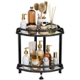 thumbnail image 1 of Standing Corner Shower Caddy, 2-Tier Corner Shelf Organizer for Kitchen and Bathroom, Countertop Corner Storage Rack, Corner Vanity Standing Shelf, 1 of 7