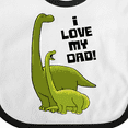 thumbnail image 4 of Inktastic I Love My Dad with Baby and Daddy Brontosauruses Boys or Girls Baby Bib, 4 of 4