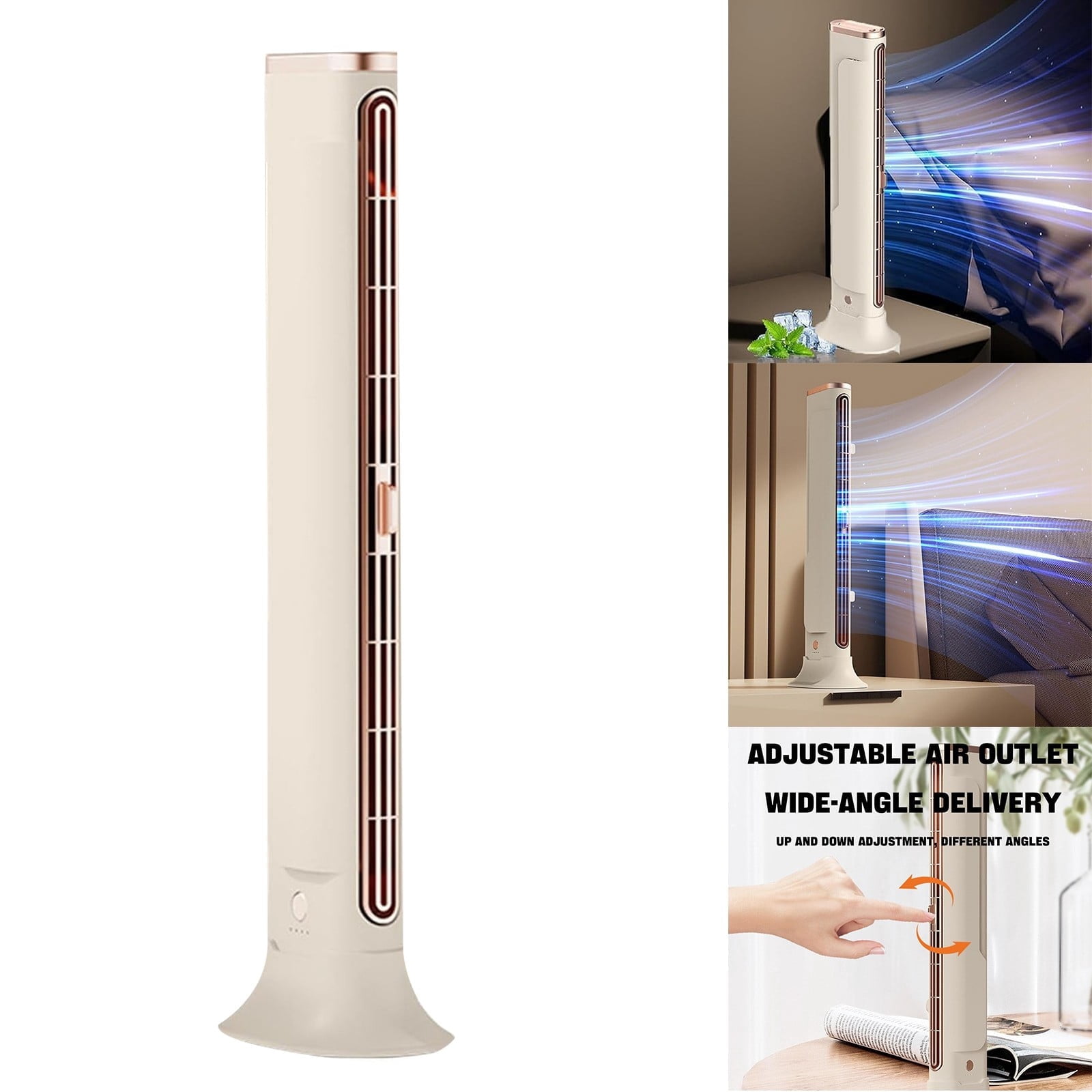 Charging Air Conditioner Quiet Tower Fan Turbine Bladeless Fan For Bedroom Kitchen Home Decor Suitable for Festival Gifts