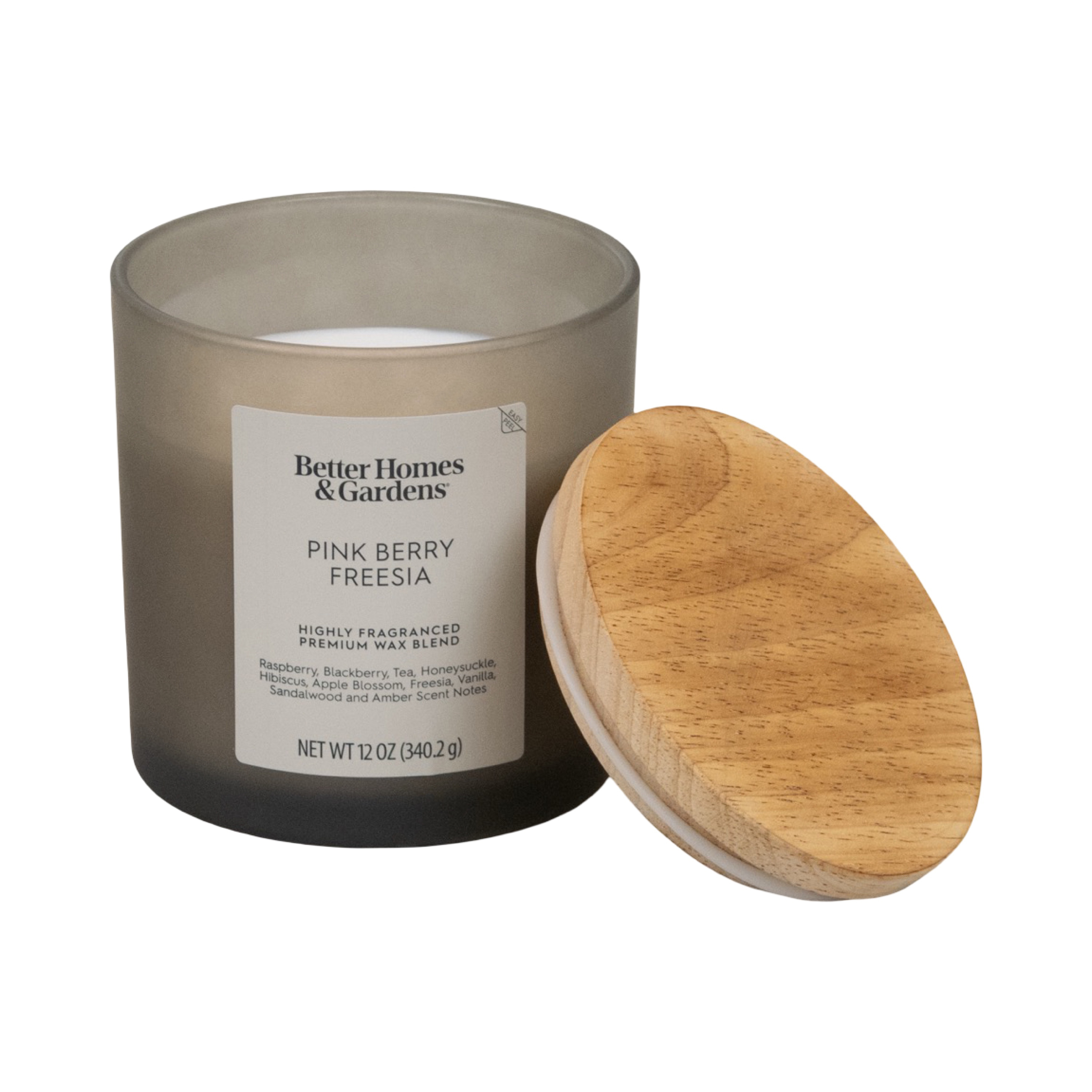 Better Homes & Gardens Pink Berry Freesia Scented 2-Wick Frosted Jar Candle 12oz.
