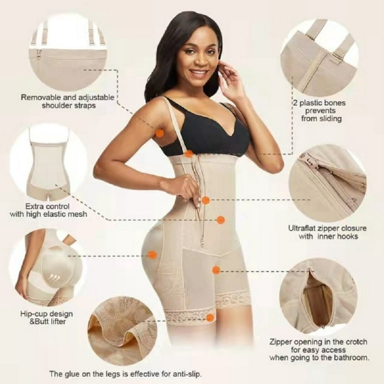 Side Zipper Tummy Compression Shapewear with Butt lifter