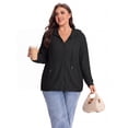 thumbnail image 5 of Cueply Plus Size Zip Up Hoodie for Women Lightweight Ribbed Knit Jacket Long Sleeve Sweatshirt with Pockets Casual Fall Winter Outerwear, 5 of 8