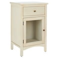 thumbnail image 3 of SAFAVIEH Ziva One Drawer Nightstand With Glass Cabinet Barley, 3 of 7